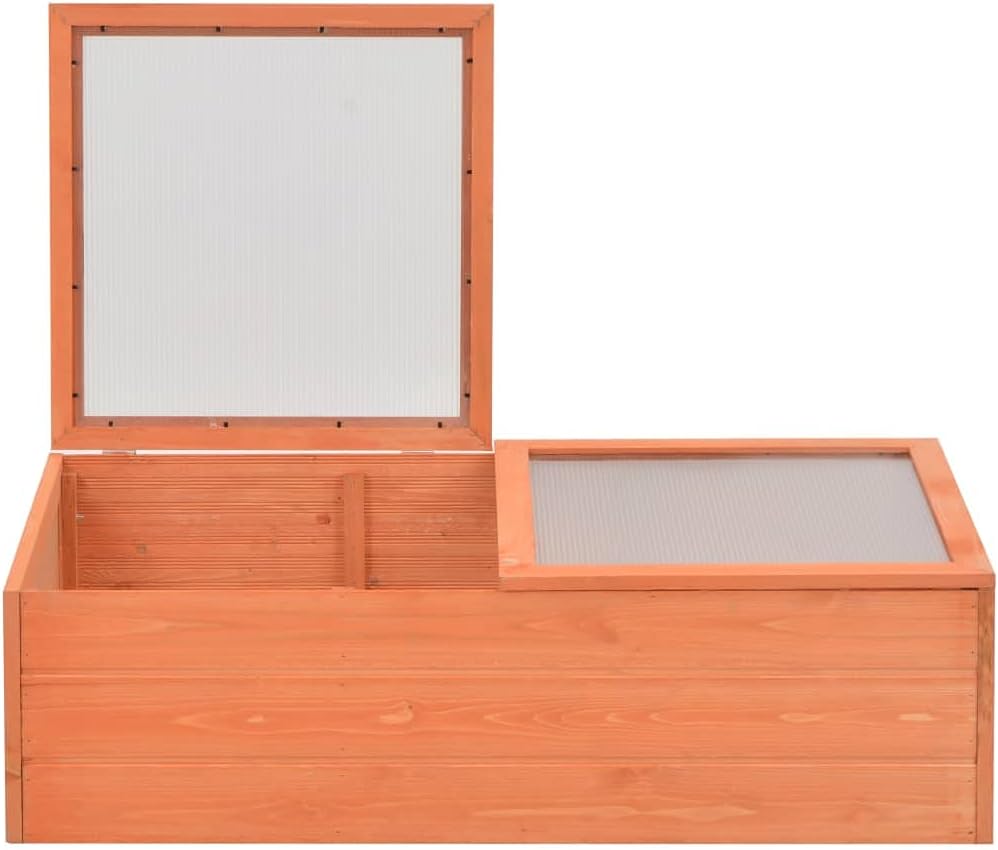 Greenhouse Wood 39.4"x19.7"x13.4",Wood Cold Frame Greenhouse,Garden Portable Mini Greenhouse Cabinet, Raised Flower