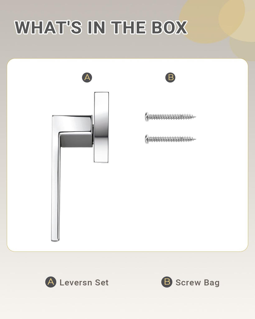8 Pack Dummy Door Handle Closet Doorknob, Polished Chrome No Turning Fake Door Lever, Reversible for Left&Right(One