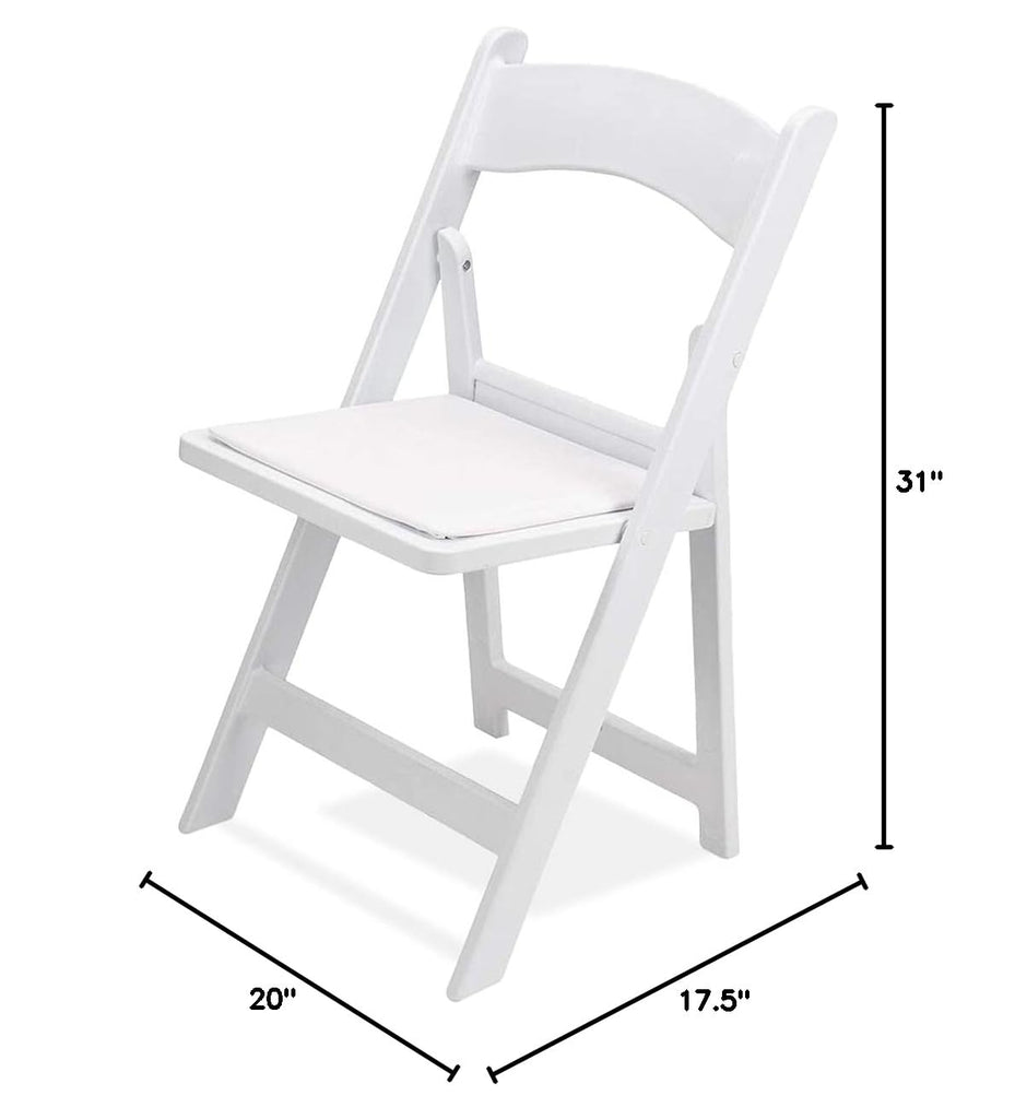 Titan PRO Resin Folding Chair, White, 50-Pack
