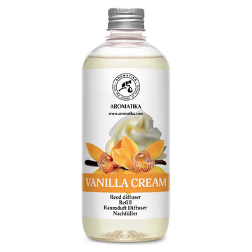 Reed Diffuser Refill Vanilla Cream 17 Fl Oz - Fresh & Long Lasting Fragrance - Reed Diffuser Oil Refill for