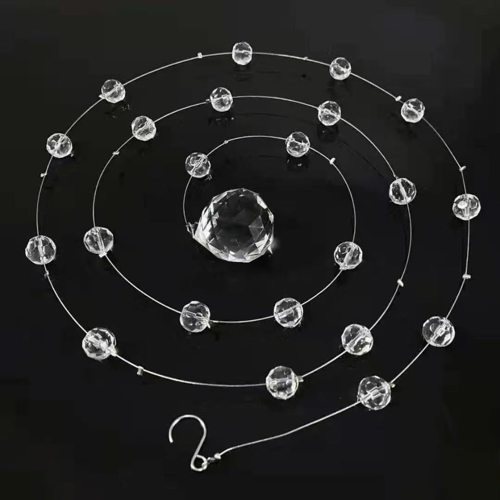 Crystal Beaded String Clear Glass Beads Garland Strands Hanging Wedding Arch Decor Curtain Chandelier Christmas Tree