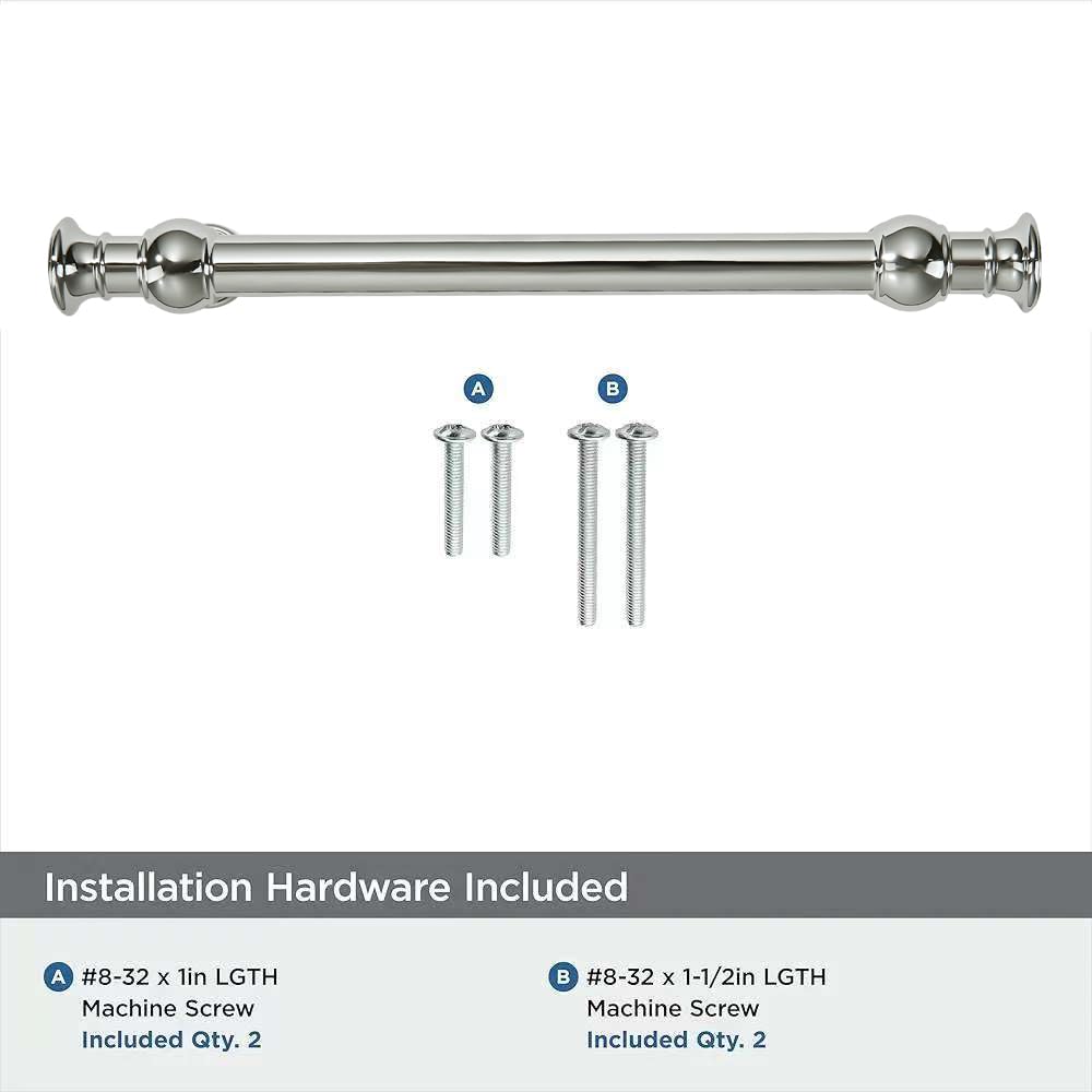 2 Pack 6inch(152mm) Hole Center Polished Nickel Cabinet Pulls Solid Heavy Duty Pull Cabinet Hardware Handle s