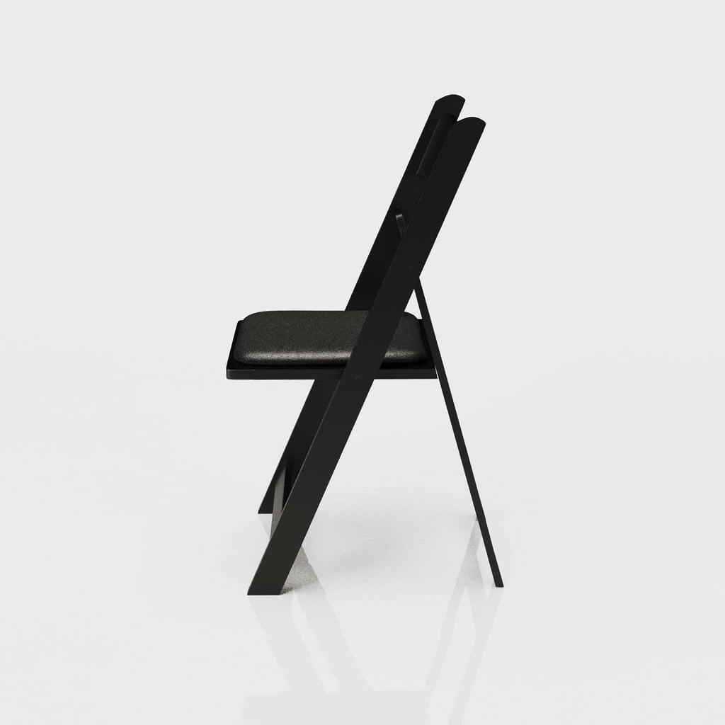Resin Folding Chairs, Padded Seat, 800 lb, Black, 200 Pack
