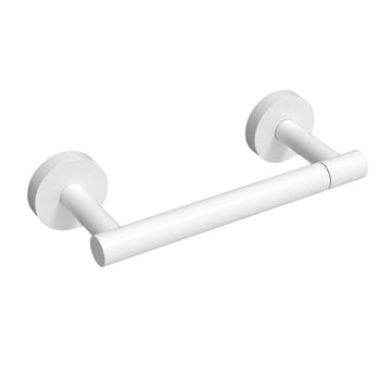 White Toilet Paper Holder Stainless Steel Double Post Pivoting Toilet Paper Roll Holder Wall Mounted Toilet