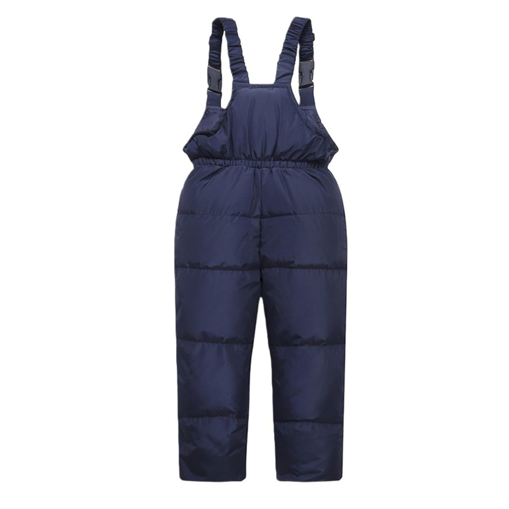Girl Ski Bibs kids Winter Warm Snowsuit Zip Up Quilted Down Overalls