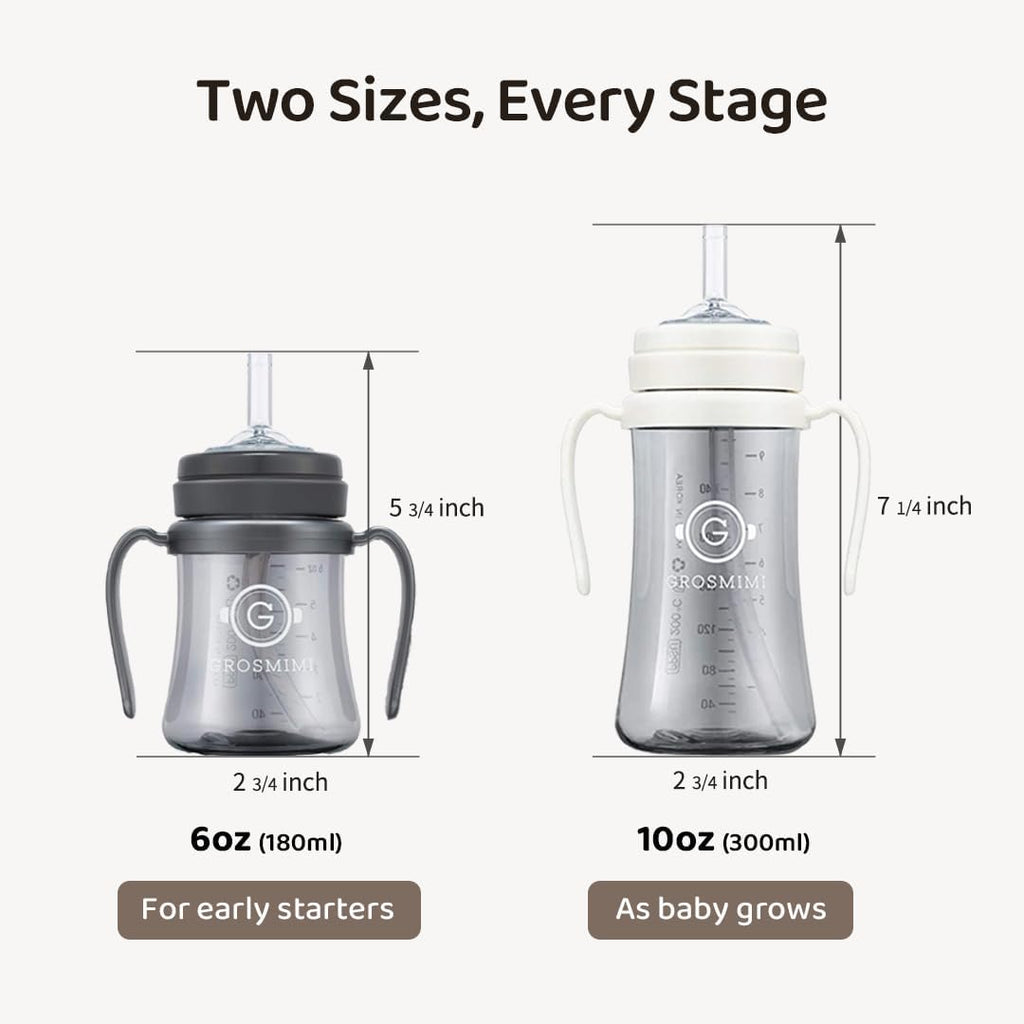 Spill Proof no Spill Magic Sippy Cup with Straw with Handle for Baby and Toddlers, Customizable, PPSU, BPA Free 6 oz