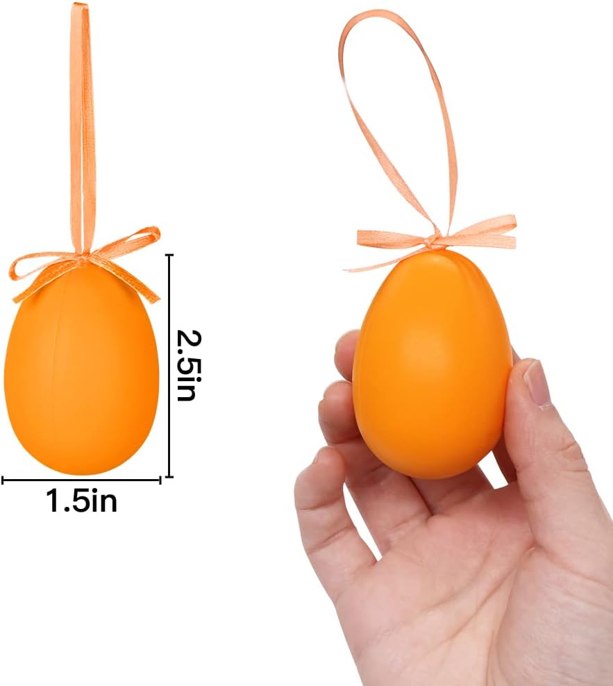 Easter Decorations Tree Ornaments - Hanging Egg Spring Ornaments for Small Tree, Matte Finish with Nice - Set of 24