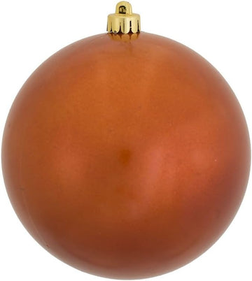 6" Burnish Orange Candy Ball Christmas Tree Ornament (4 pack) (N591518DCV)