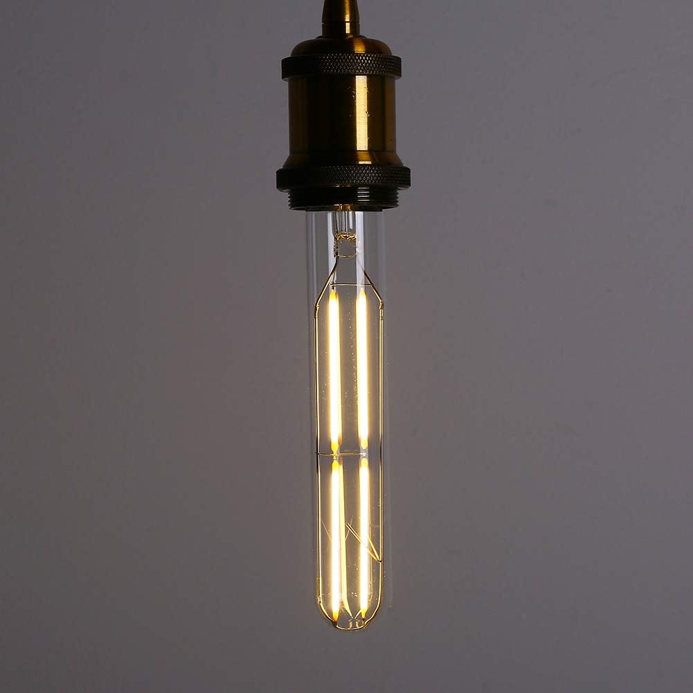 Dimmable 6W Tubular LED Bulbs, 3000K Warm White,Edison Style Filament Light Bulb, T10 Vintage Bulb 60 Watt