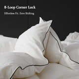 Queen Down Comforter,Medium Weight All-Season Duvet Insert with 8 Loops,Luxury Noiseless Bedding Com
