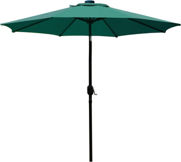 9' Patio Umbrella Outdoor Table Umbrella with 8 Sturdy Ribs (Dark Green)