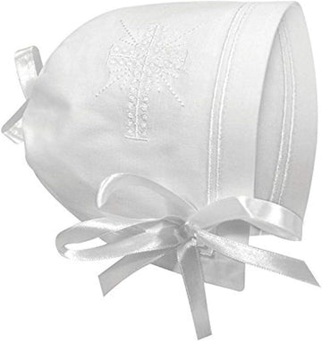 Baby-Girls Av2023-- Keepsake Cutwork Handkerchief Christening Bonnet with S-8e8e39c2