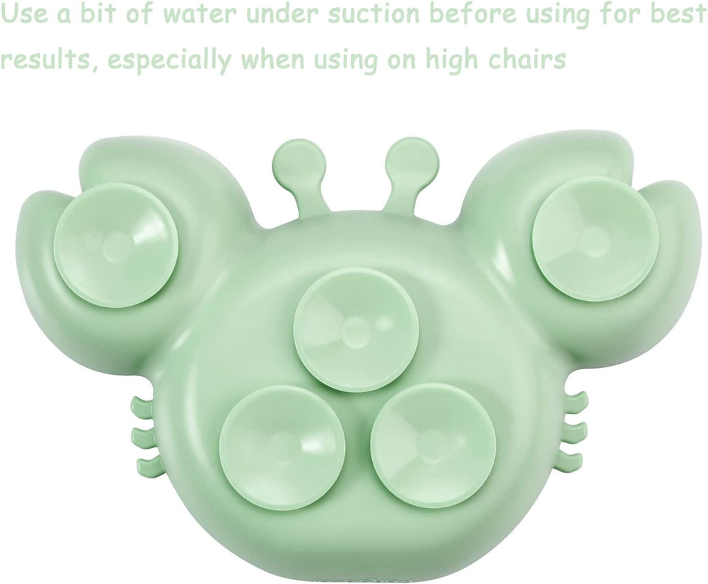 2 Pack Silicone Suction Plate for Baby, Divided Toddler Food Plate