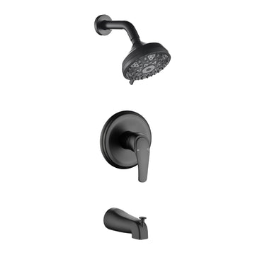 Tub Shower Faucet Combo Set Matte Black Bathtub Faucet Set Shower System with Tub Spout Shower Tub Kit Shower Valve