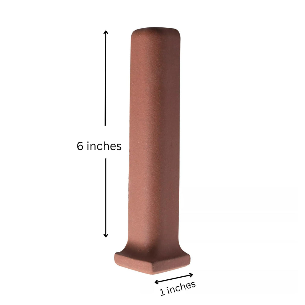1x6 Colonial Red Quarry Outside Corner Trim Tile - 10 Pieces