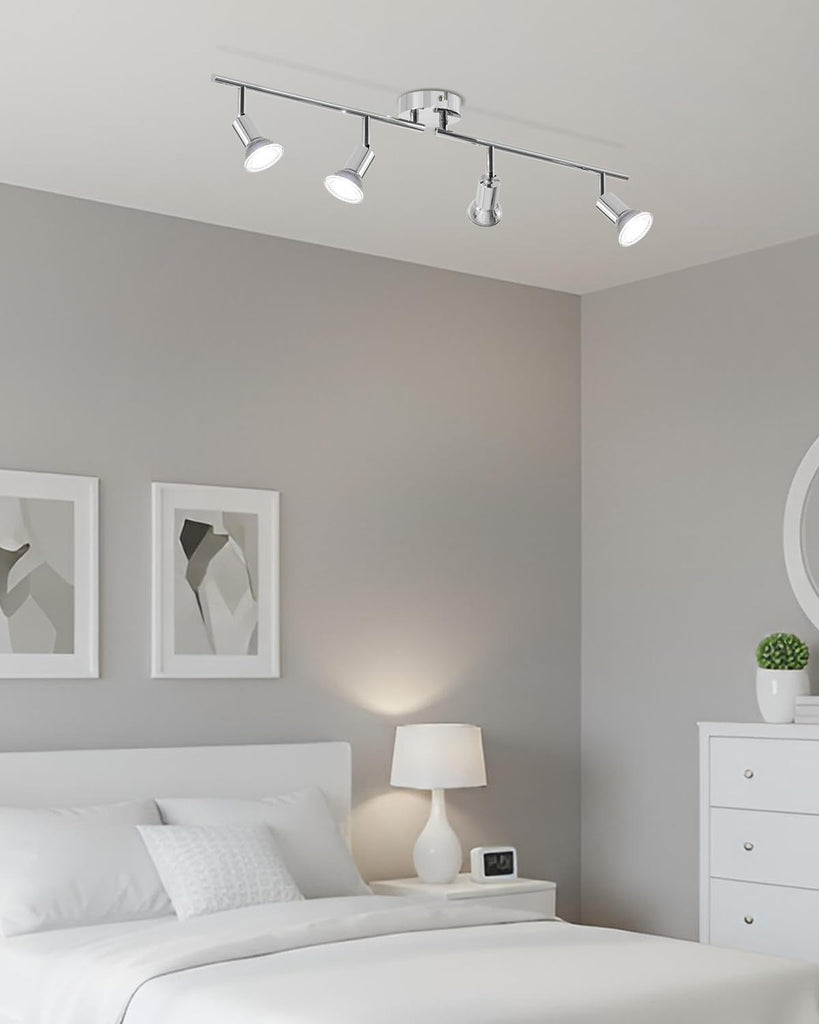 20.2'' 4-Light Track Lighting Fixtures Ceiling Chrome, Gu10 Base