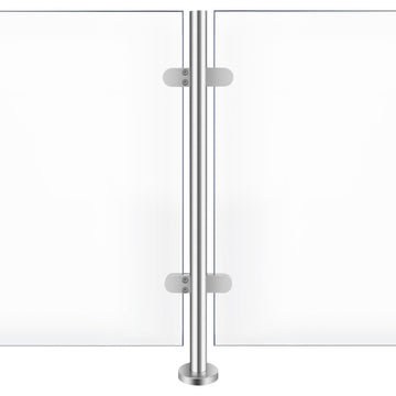 35.43 Inch Glass Balustrade Railing Mid Post, 304 Stainless Steel