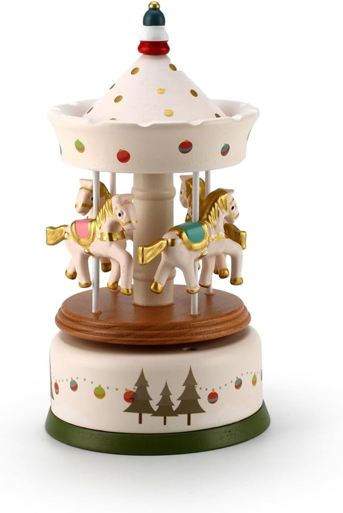 Holiday Christmas Musical Wooden Animated Children's Carousel-Many Songs to Choose-O Sole Mio