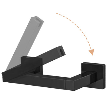 Toilet Paper Holder Matte Black, Wall Mounted Pivoting