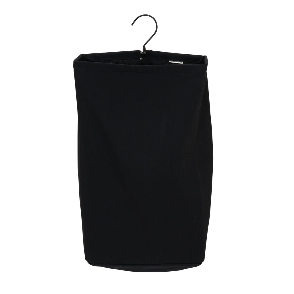 Door Hanging Laundry Bag in Washable Canvas with Loop Handle, Black