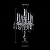 5 Arm Crystal Candelabra，32 inch Tall High-end Handcrafted Exquisite Candlestick