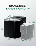 Countertop Ice Maker with Expanding Ice Basket, 9 Cubes in 6 Mins, 2.5L Ice Basket, Self-Cleaning Ice Maker with LED