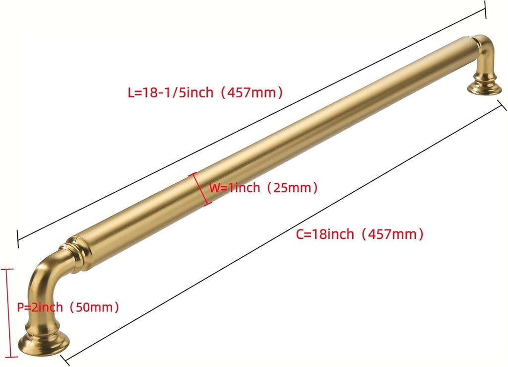 18 Inch Hole Center Appliance Pulls Brushed Brass Cabinet pulls Heavy Duty Solid Hardware s Dressing Tables