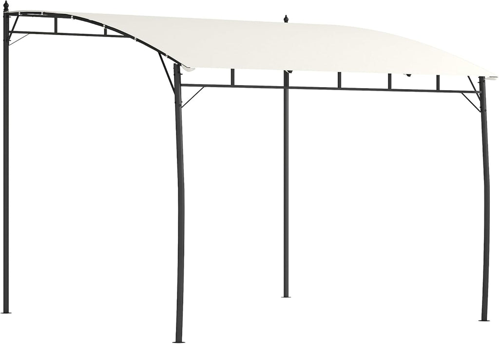 10' x 10' Outdoor Pergola Gazebo with UV-Resistant Canopy and Metal Frame, Sun Shade Shelter for Porch, Patio, Deck, Backyard, Cream White