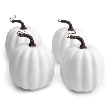 Artificial Pumpkins, 6 Inch Large White Pumpkins 4pack
