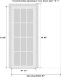 Mela 7012 | Interior French Single Pocket Door with Frosted Glass, MDF, 30x80, White, Classic Style 