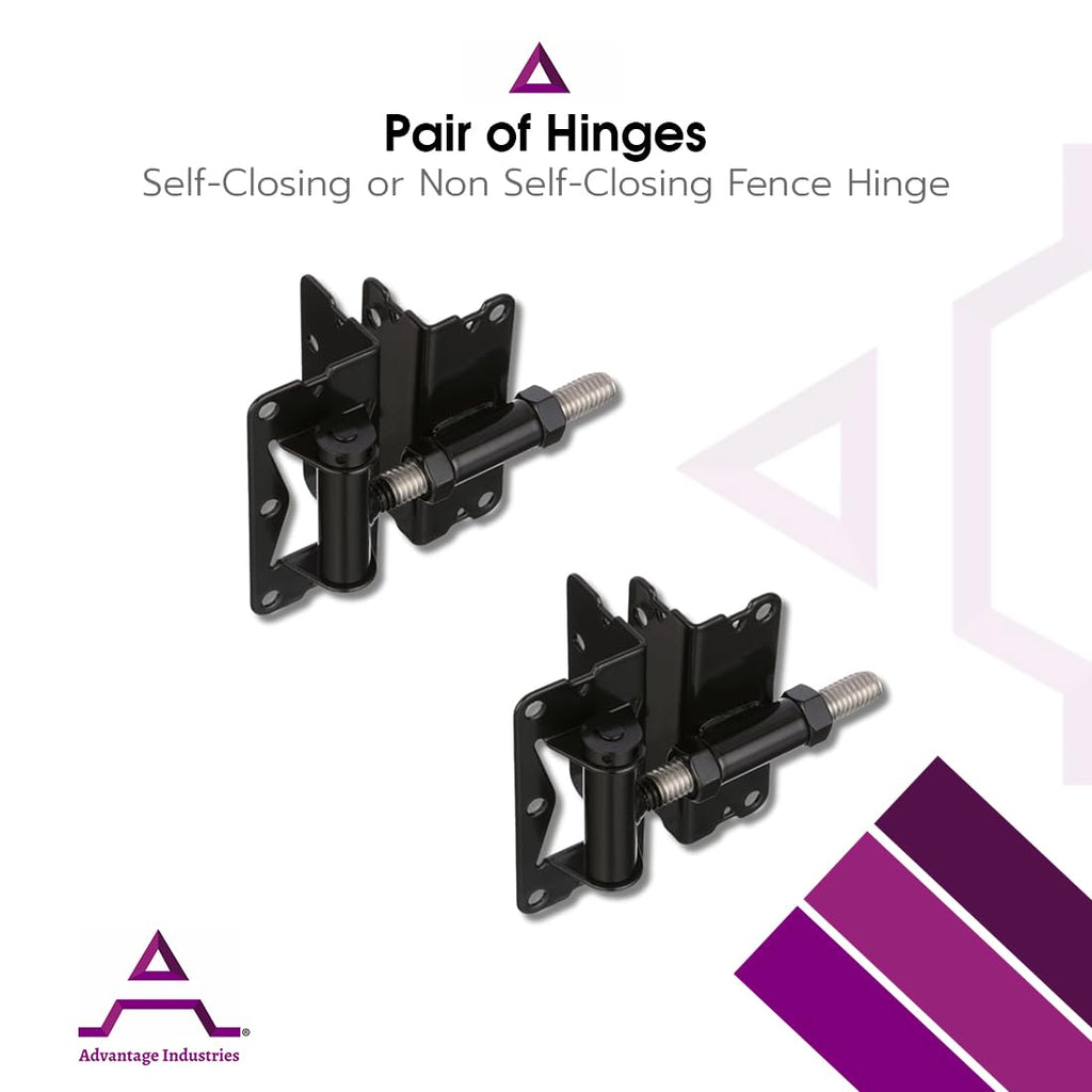 Self-Closing Gate Hinge for Aluminum Gate | Powder-Coated Stainless-Steel Hinge | Horizontal Adjustable | Heavy-Duty