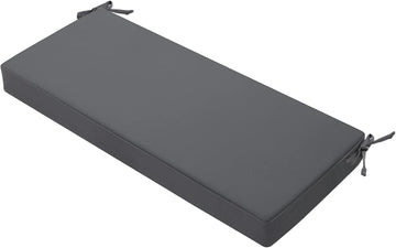 Outdoor Bench Cushion, 48 x 18 Inch, Dark Gray | Waterproof Patio Furniture Cushions, 3-Year Color Fastness Garden
