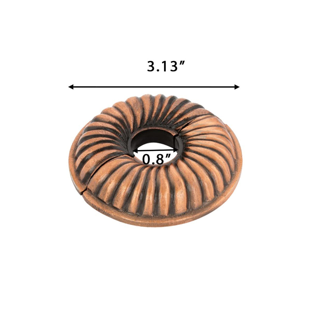 3.13 in OD Aluminum Escutcheon Plate 1/2 in IPS Copper