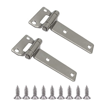2 Pack 5.4 Inch T-Strap Hinges, 304 Stainless Steel Heavy Duty Tee Gate Hinges with Mounting Screws, Hinge Rust