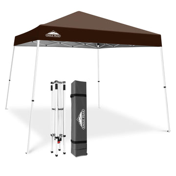 10x10 Slant Leg Pop Up Canopy Tent, Brown