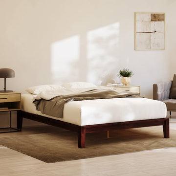 Bamboo Platform Bed Frame - Twin - Walnut - Floating Center Support Legs - 12" Height - Easy Tool Free Set Up