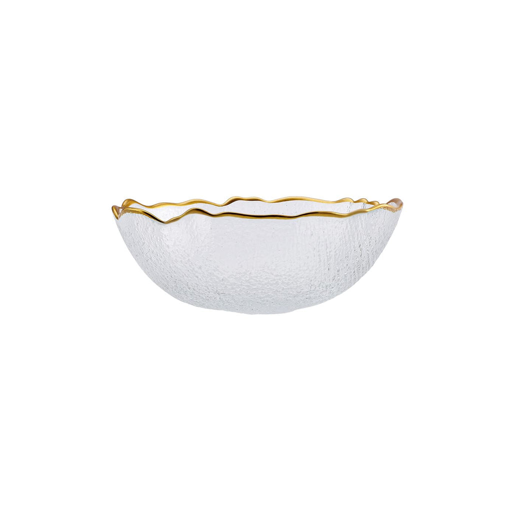 Milanda Gold Glass Dinnerware Set for 4 People, 12 Pieces, Transparent Gold