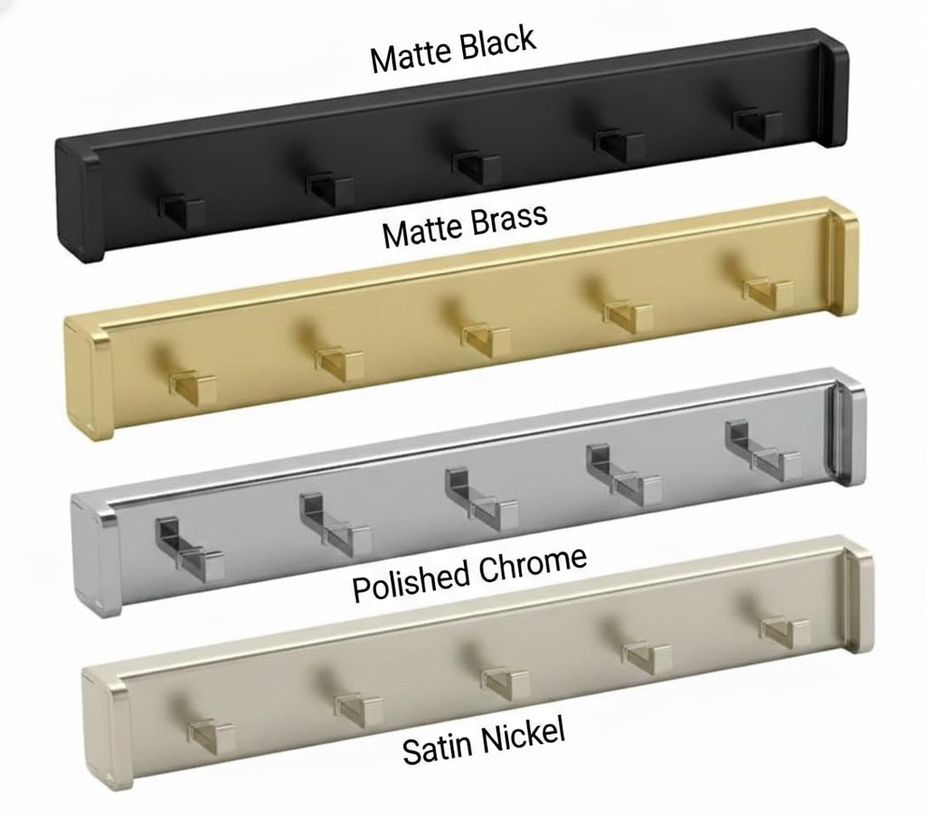 5-Hook Designer Wardrobe Reversible 11.75" Length Closet Belt Rack with 11" Retractable Pullout Extension and