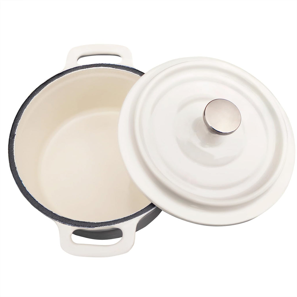 Mini Cocotte 16 oz Mini Dutch Oven 0.5 qt. Cast Iron Garlic Roaster for Oven Garlic Confit Pot Ramekins with Lids