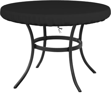 Round Outdoor Table Cover Waterproof 120" Dia x 22" H Round Patio Furniture Covers 600D Patio Table Top Cover for