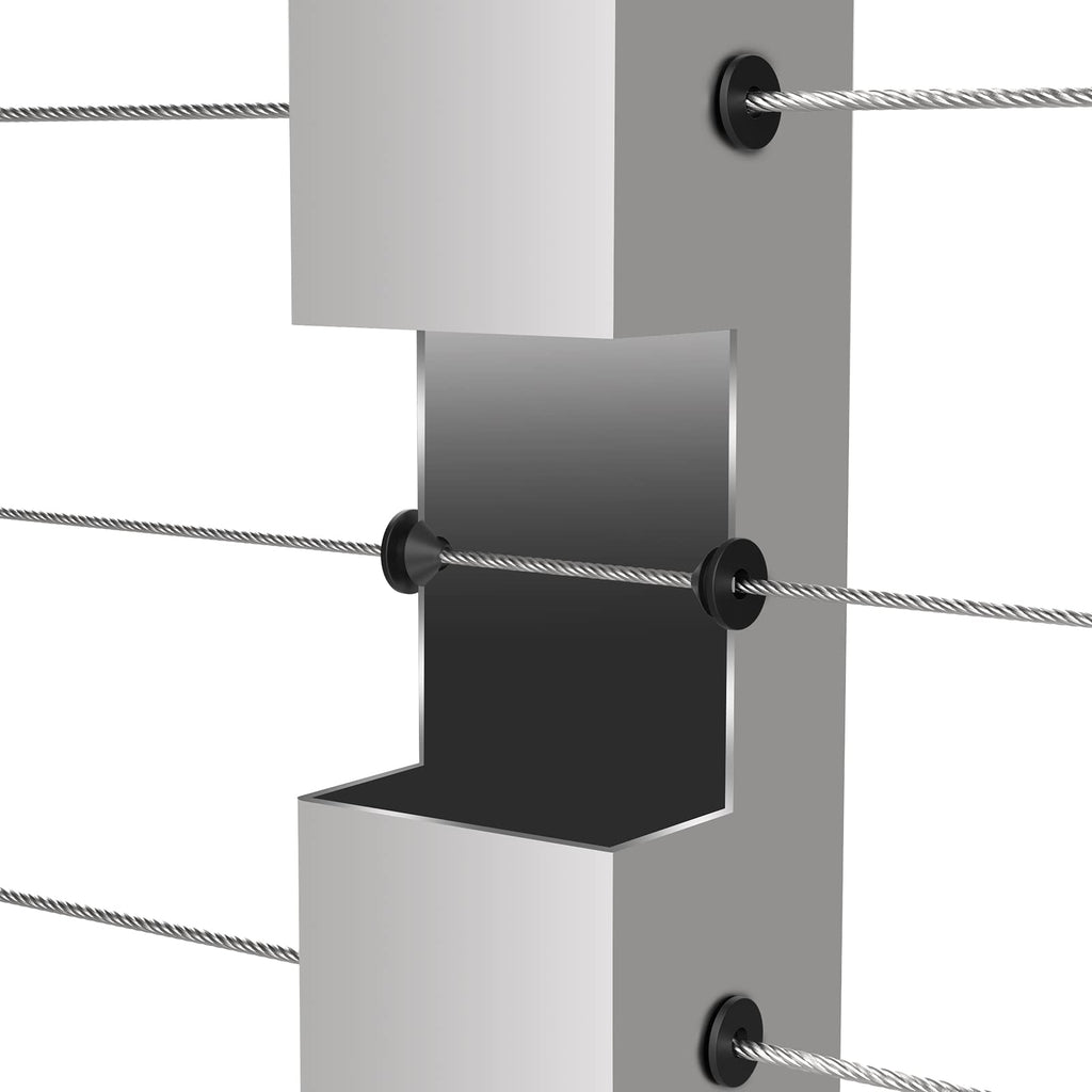 300 Pack Cable Railing Rubber Grommets for 1/8" 5/32" 3/16" Cables for Metal Cable Railing Posts, 1/8" Cable Railing