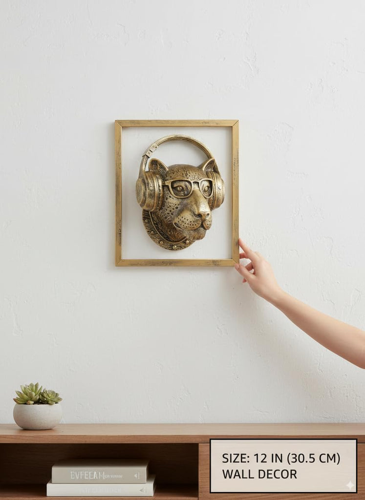 Exquisite Resin Animal Head Wall Sculpture (Gift Metal Frame) - Imitation Copper Vintage Decor | Decorative Wall
