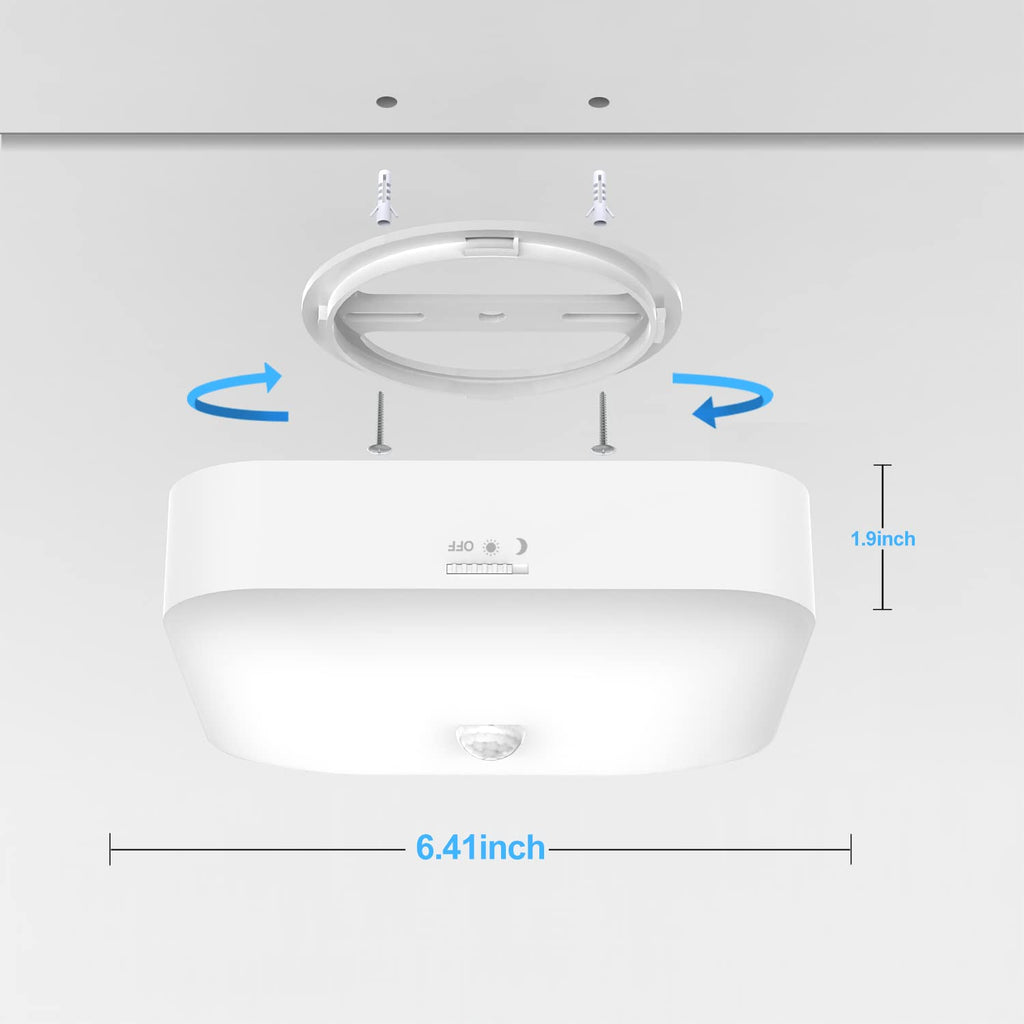 Rechargeable Motion Sensor Closet Light, 500LM Wireless Ceiling Light White
