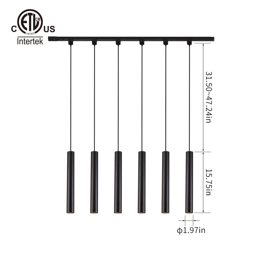 6 Pack 9W Dimmable LED Track Pendant Lighting Compatible with Single Circuit H Type Track Lighting Rail 90 CRI