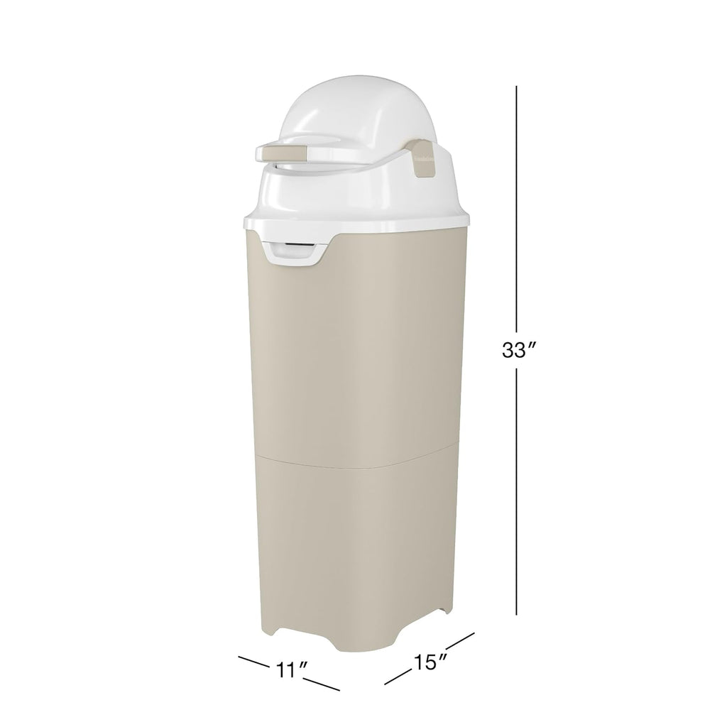 Tall Diaper Pail with Airtight Lid, Sand