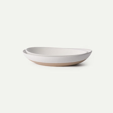 Jumbo and Large Serving Dishes Set of 2, 13 inch and 12 inch Ceramic Pottery Oval Platters - Microwave, Oven and