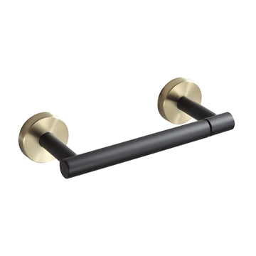 Black and Gold Toilet Paper Holder Wall Mount - 304 Stainless Steel Single Arm Flip-Up Bathroom Tissue Roll Holder