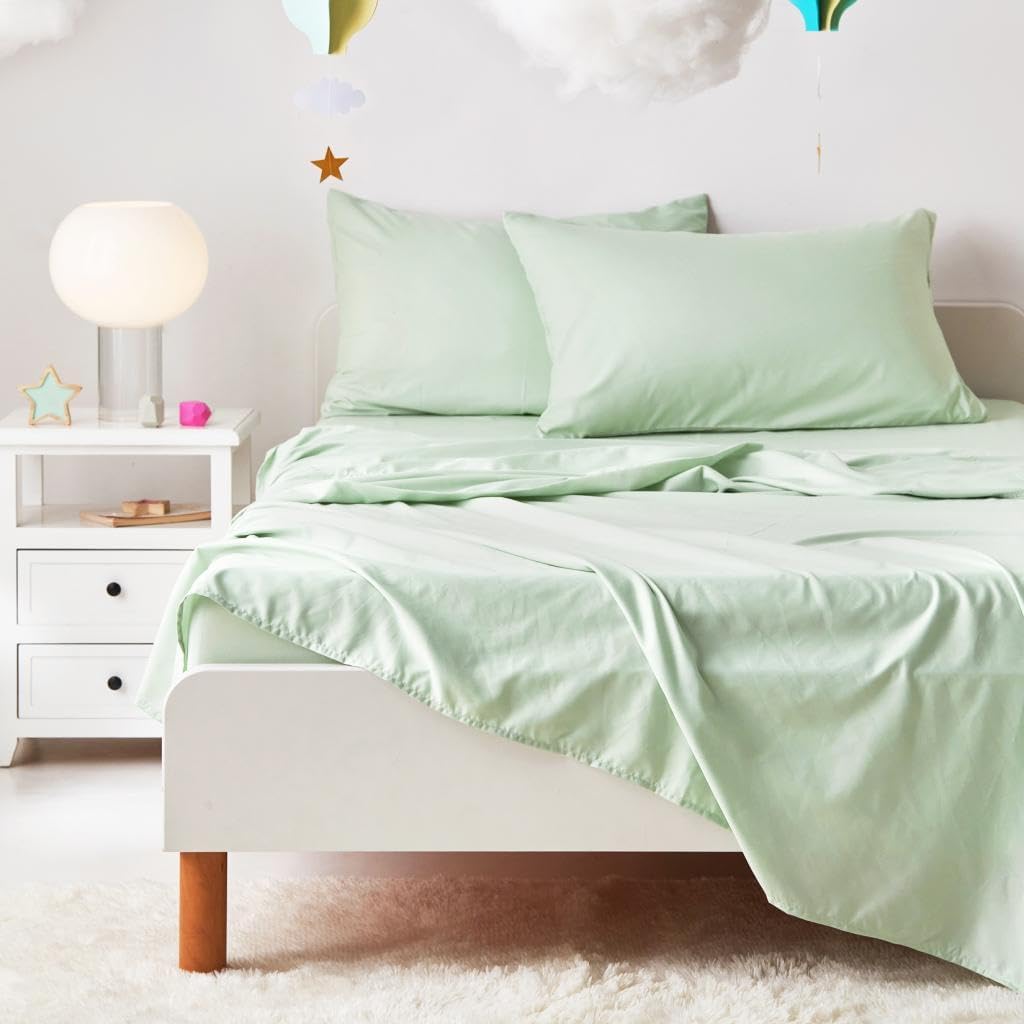 Floral Bedding Set for Girls, Cute Colorful Botanical Flowers Deers Patterned Soft Lightweight Comforter Set with