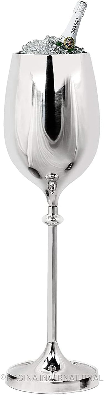 Large Champagne Glass Premium Aluminum Free Standing Nickel Plated Wine Chiller | Wine Coolers & Cellar With Ice