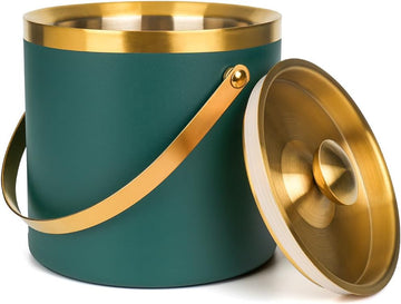 3L Insulated Stainless Steel Ice Bucket for parties with lid & scoop